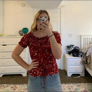 Bandana print blouse